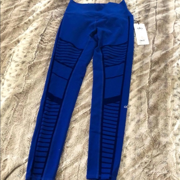 ALO Yoga Pants - alo yoga flocked high waist moto leggings NWT